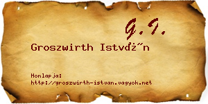 Groszwirth István névjegykártya